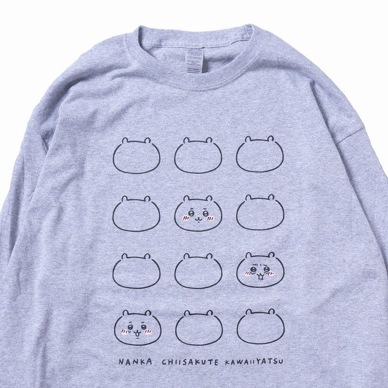 치이카와 FACE L/S T셔츠 멜란지 그레이