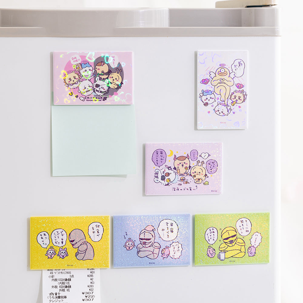 吉伊卡哇 天使?惡魔 全息方形磁鐵(深夜大吃)