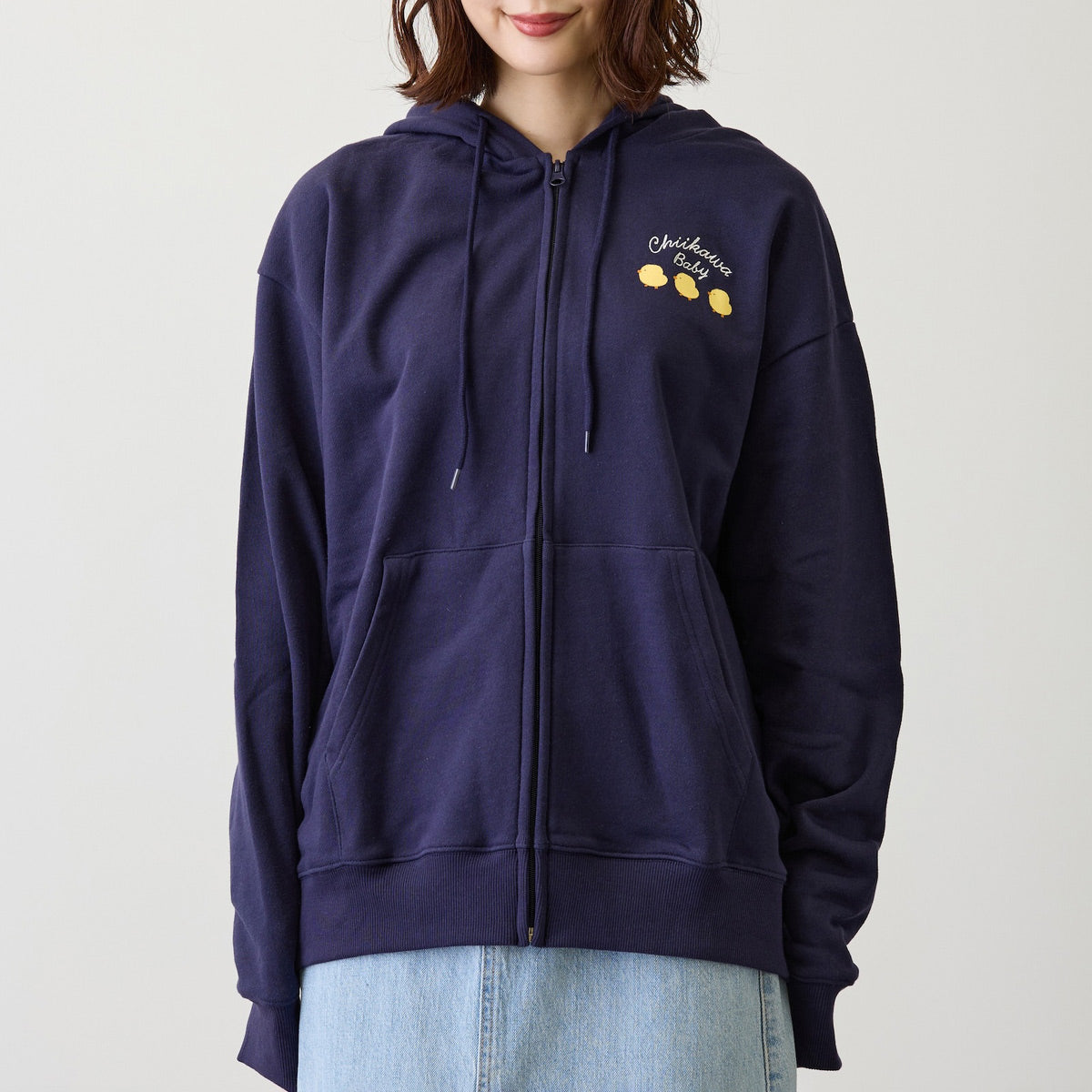 ちいかわ Chiikawa Baby ZIPパーカー おまる ネイビー