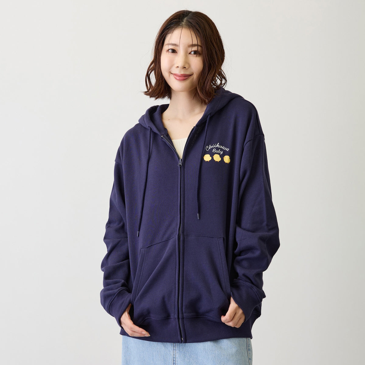 Chiikawa Baby Zip-up Hoodie (Potty) Navy | Chiikawa Market