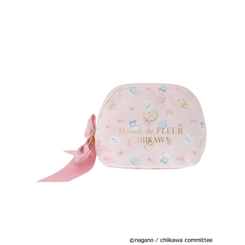 【reservation】Chiikawa Maison de FLEUR Total Pattern Round Pouch [Scheduled to be shipped sequentially from mid -March 2025 (not canceled in the case of postponement of shipping)]