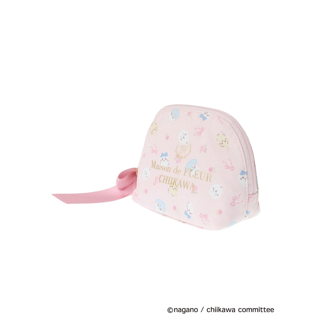 【reservation】Chiikawa Maison de FLEUR Total Pattern Round Pouch [Scheduled to be shipped sequentially from mid -March 2025 (not canceled in the case of postponement of shipping)]