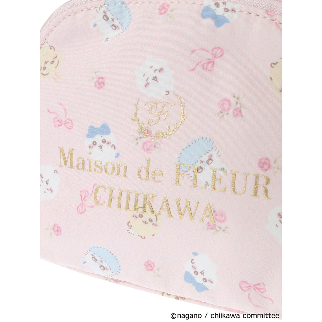 【reservation】Chiikawa Maison de FLEUR Total Pattern Round Pouch [Scheduled to be shipped sequentially from mid -March 2025 (not canceled in the case of postponement of shipping)]