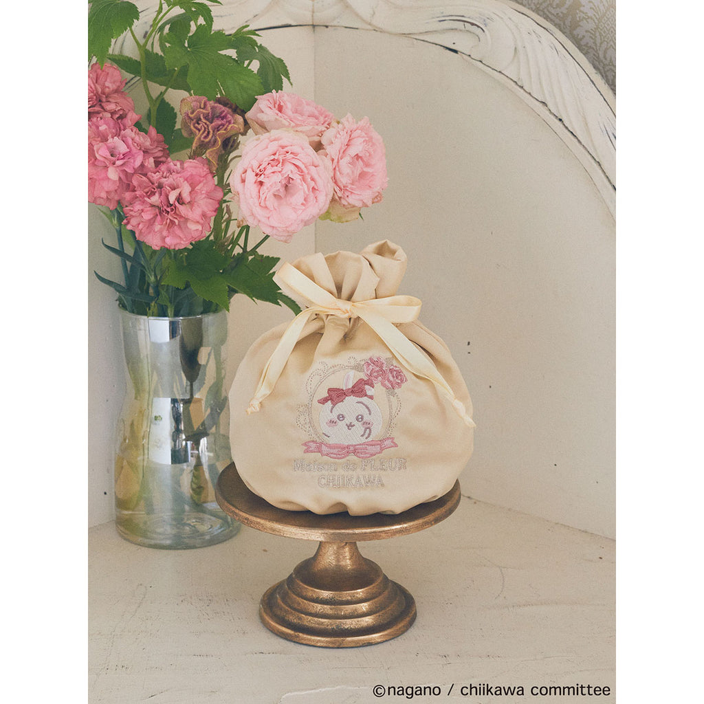 【reservation】Chiikawa Maison de Fleur embroidery drawstring (Usagi[