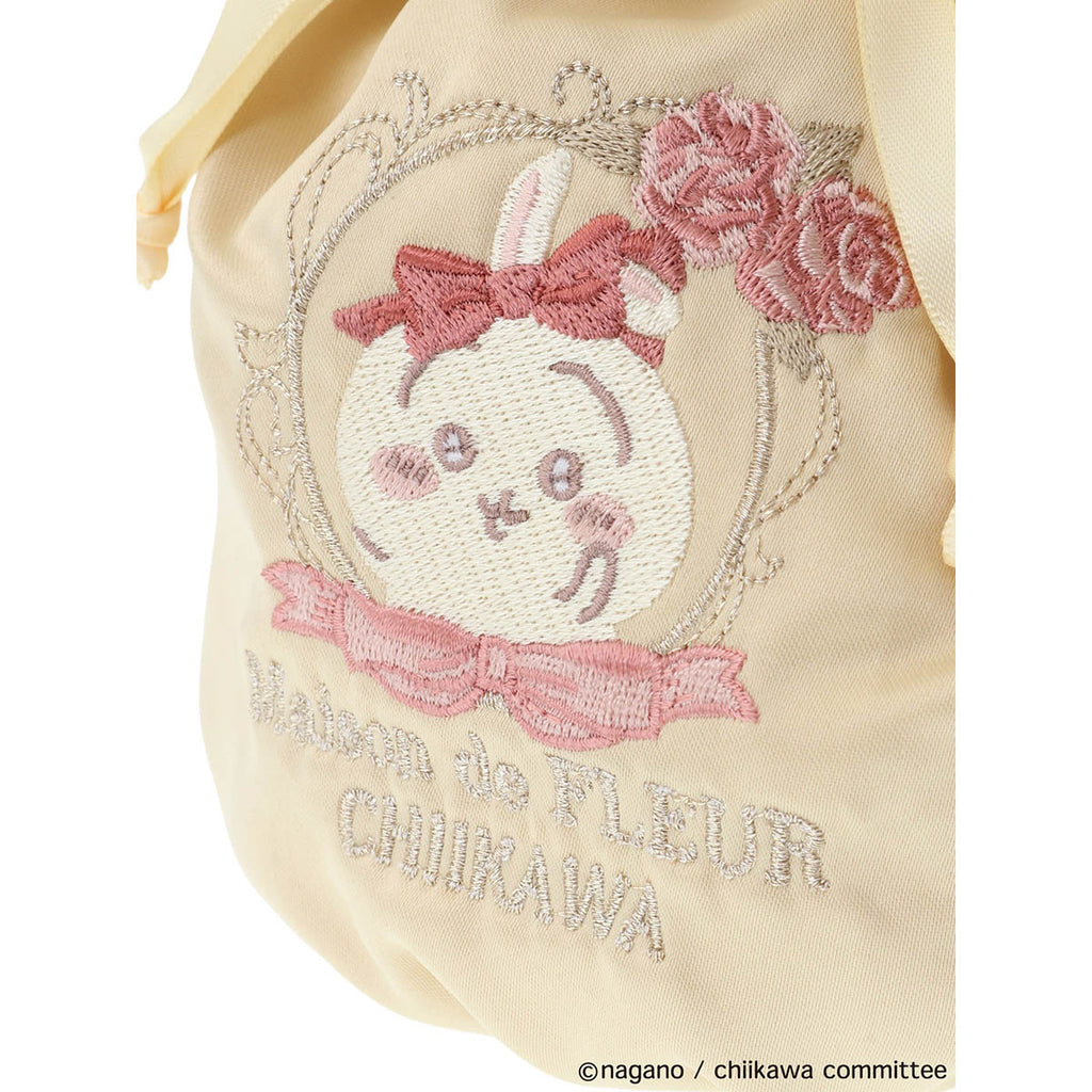 【reservation】Chiikawa Maison de Fleur embroidery drawstring (Usagi[