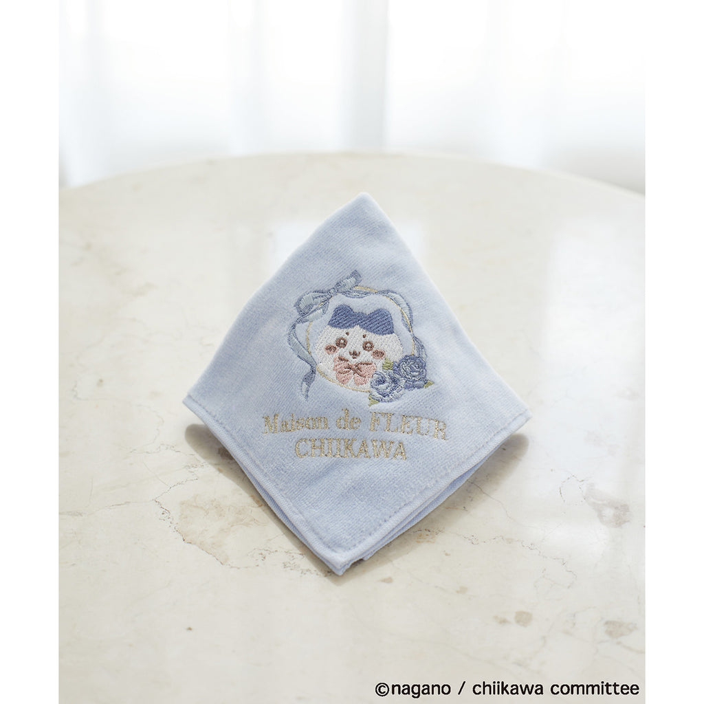 Chiikawa Maison de Fleur embroidery towel handkerchief (Hachiware）