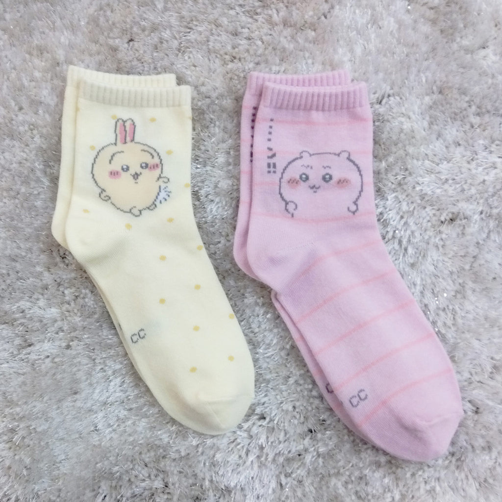 Chiikawa Crew Socks (Rabbit Dot Cream)