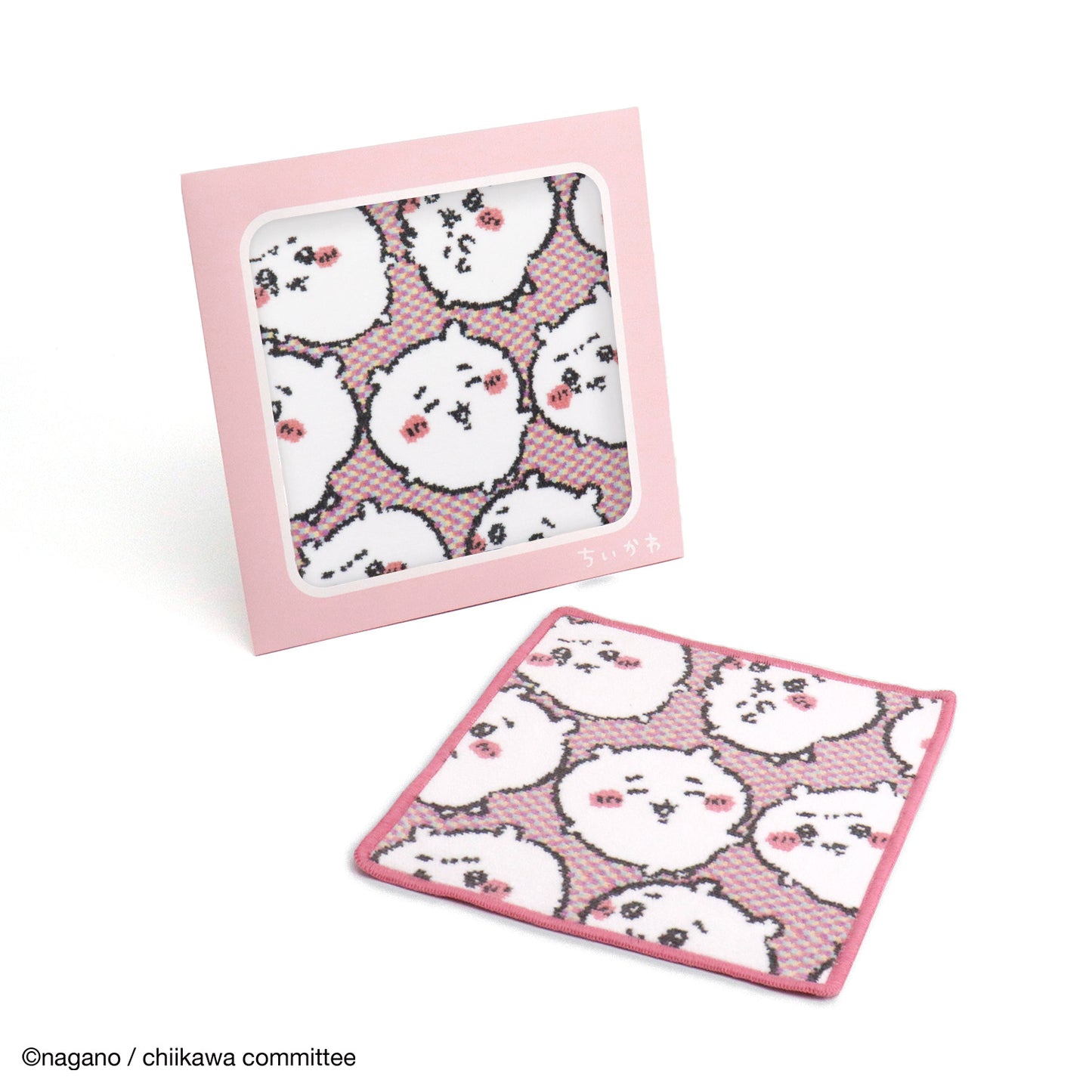 Chiikawa Chenille Woven Towel Handkerchief (Chiikawa Lots Pink)