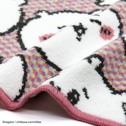 Chiikawa Chenille Woven Towel Handkerchief (Chiikawa Lots Pink)
