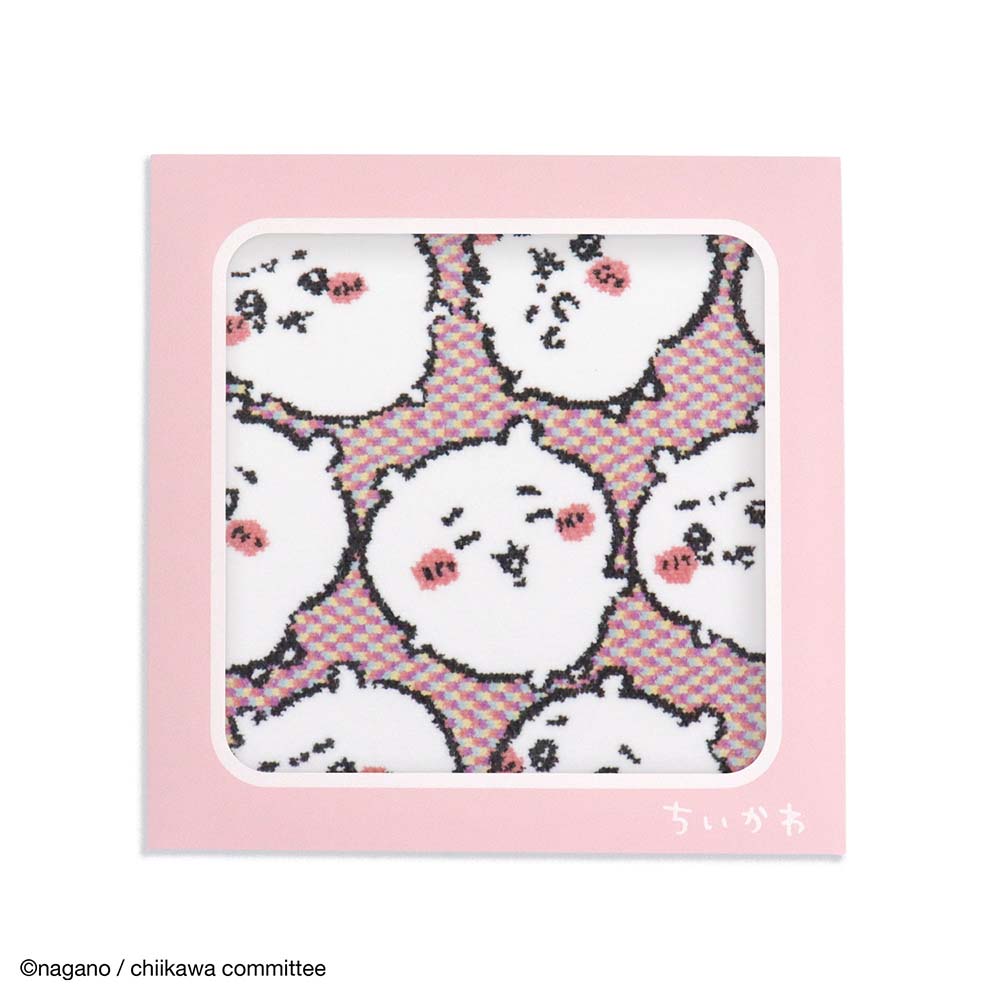 Chiikawa Chenille Woven Towel Handkerchief (Chiikawa Lots Pink)