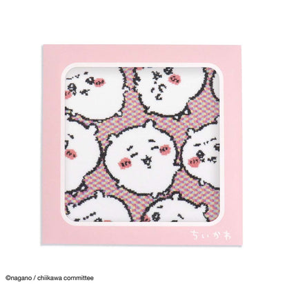 Chiikawa Chenille Woven Towel Handkerchief (Chiikawa Lots Pink)