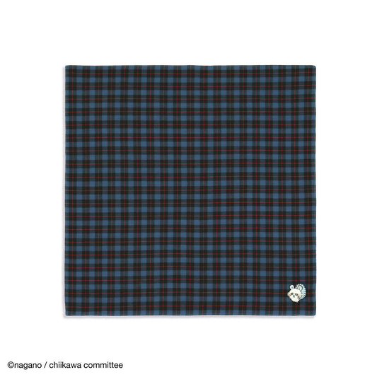 Chiikawa Fabric Handkerchief (Tartan Check A Blue)