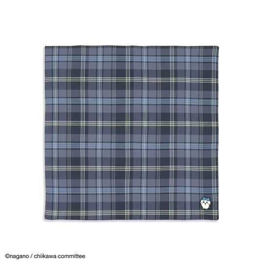 Chiikawa Fabric Handkerchief (Tartan Check C Blue)