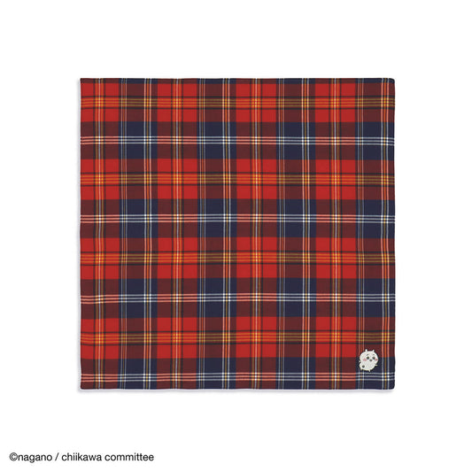 Chiikawa Fabric Handkerchief (Tartan Check C Red)