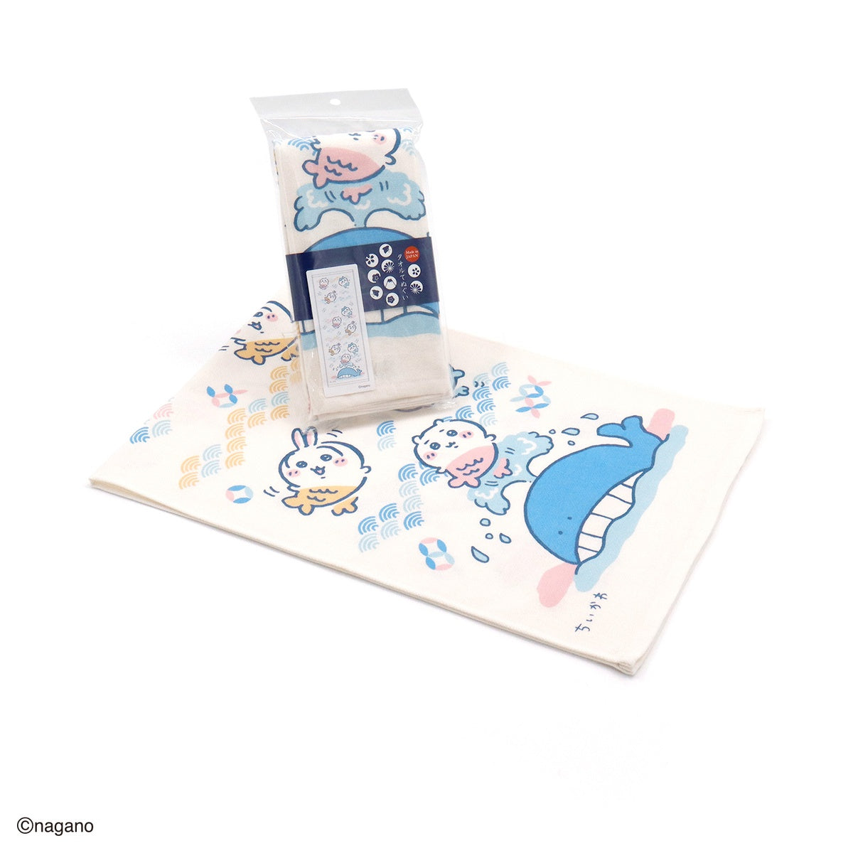 Chiikawa Tenugui Towel (Waves / Blue)