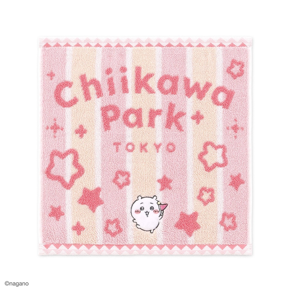 ちいかわ ちいかわパーク ストライプ ミニタオルハンカチ（ピンク