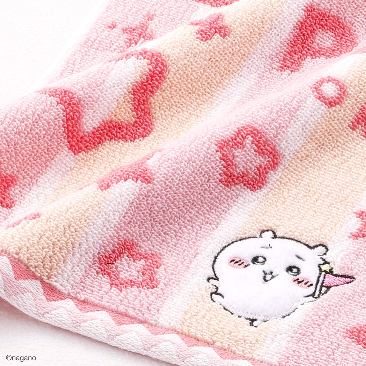 ちいかわ ちいかわパーク ストライプ ミニタオルハンカチ（ピンク