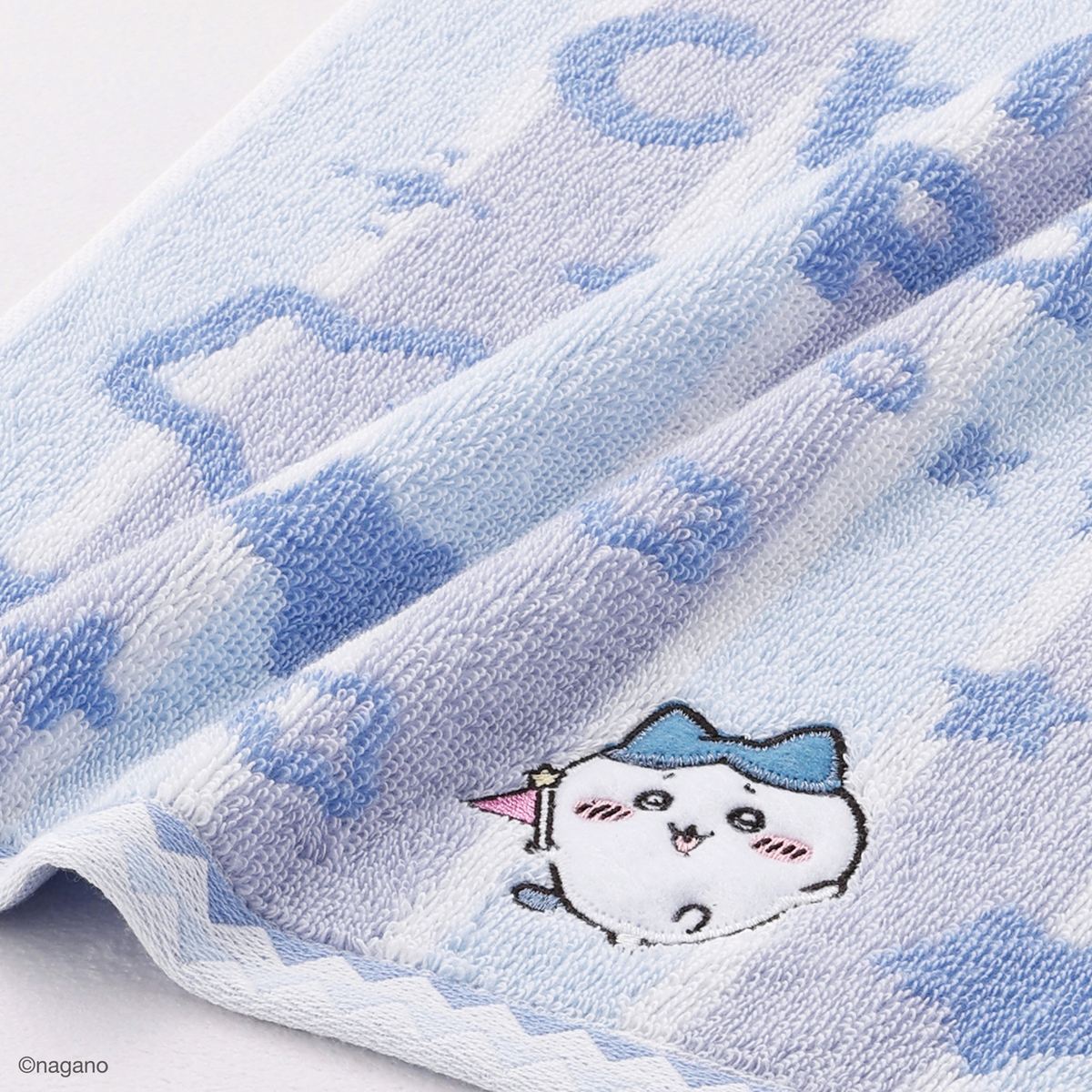Chiikawa Park Stripe Face Towel (Blue)