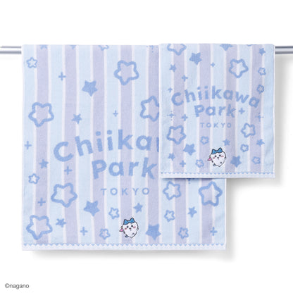 Chiikawa Park Stripe Bath Towel (Blue)