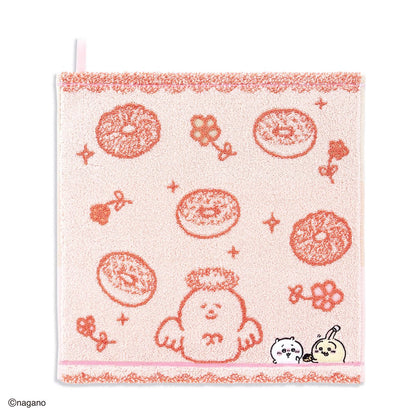 ちいかわ ループ付きウォッシュタオル（ドーナツ食べよ・ピンク）