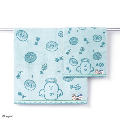 ちいかわ フェイスタオル（ドーナツ食べよ・ブルー）