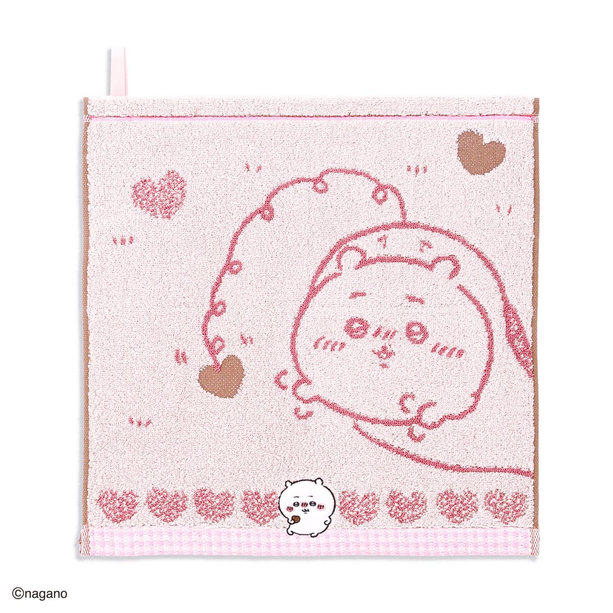吉伊卡哇 挂环擦手巾 (巧克力・粉色)