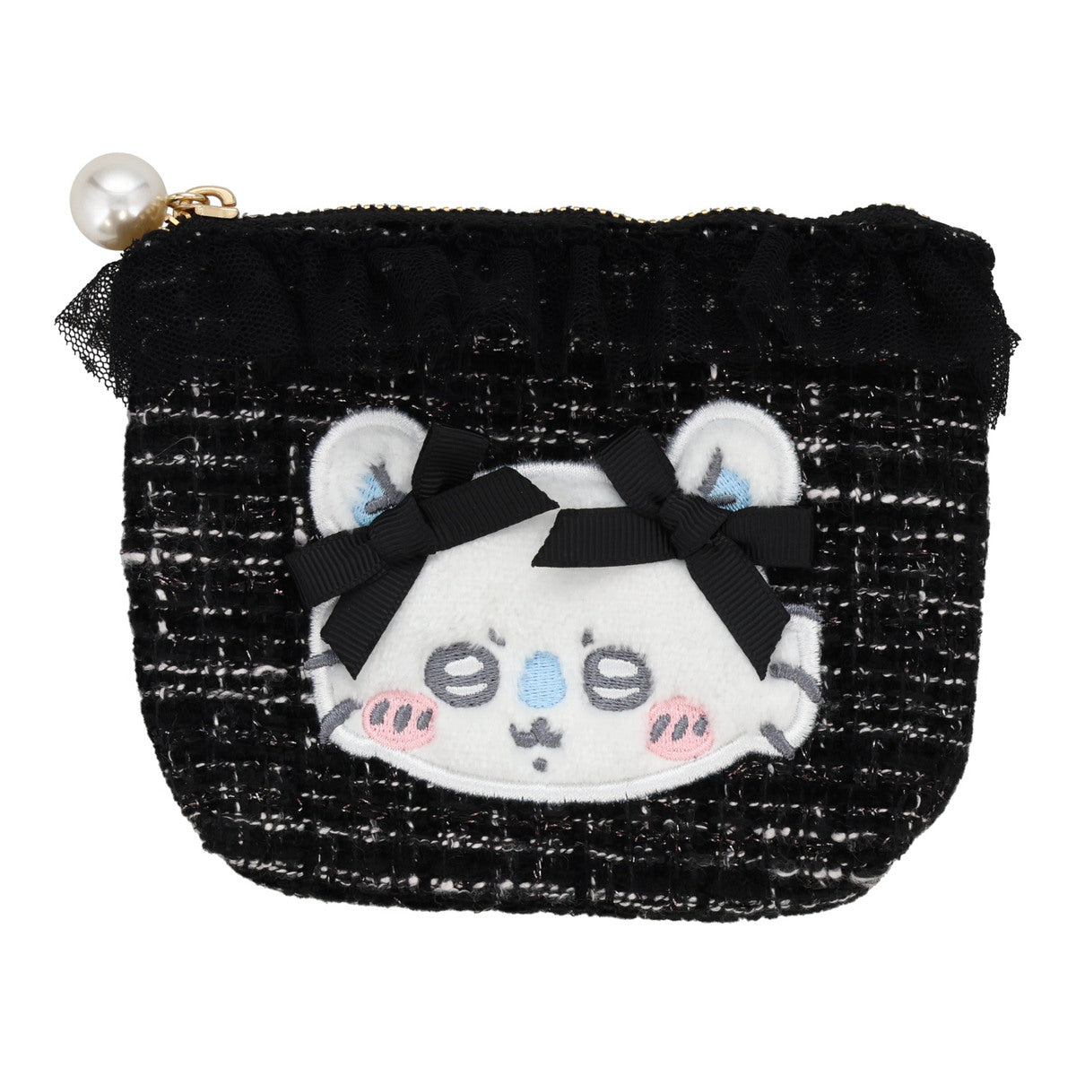 Chiikawa Tweed Tissue Pouch (Momonga Ribbon)