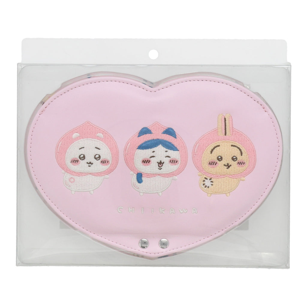 Chiikawa Heart-Shaped Fabric Mirror (Peach)