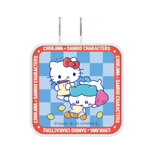 Chiikawa × Sanrio Characters USB/USB Type-C AC Adapter (Hachiware & Hello Kitty)