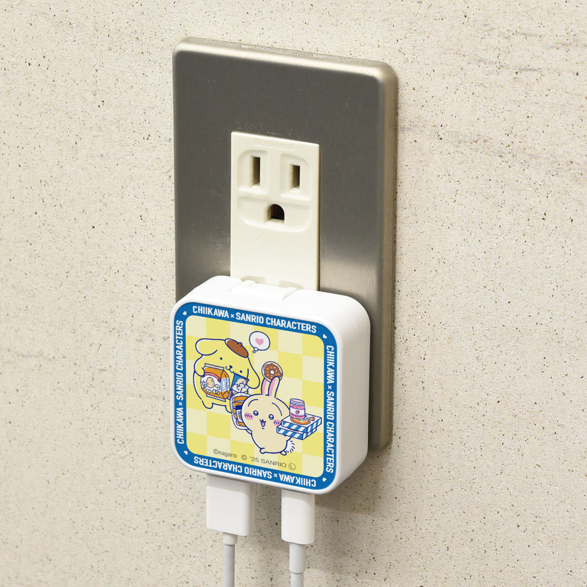 Chiikawa × Sanrio Characters USB/USB Type-C AC Adapter (Usagi & Pompompurin)