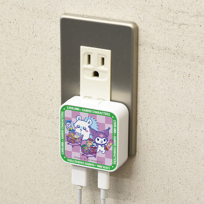 ちいかわ×サンリオキャラクターズ スーパーマーケットなUSB／USB Type-C ACアダプタ（モモンガ＆クロミ）
