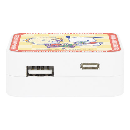 吉伊卡哇 × 三丽鸥角色 USB/USB Type-C AC适配器 (狮萨 & 帕恰狗)