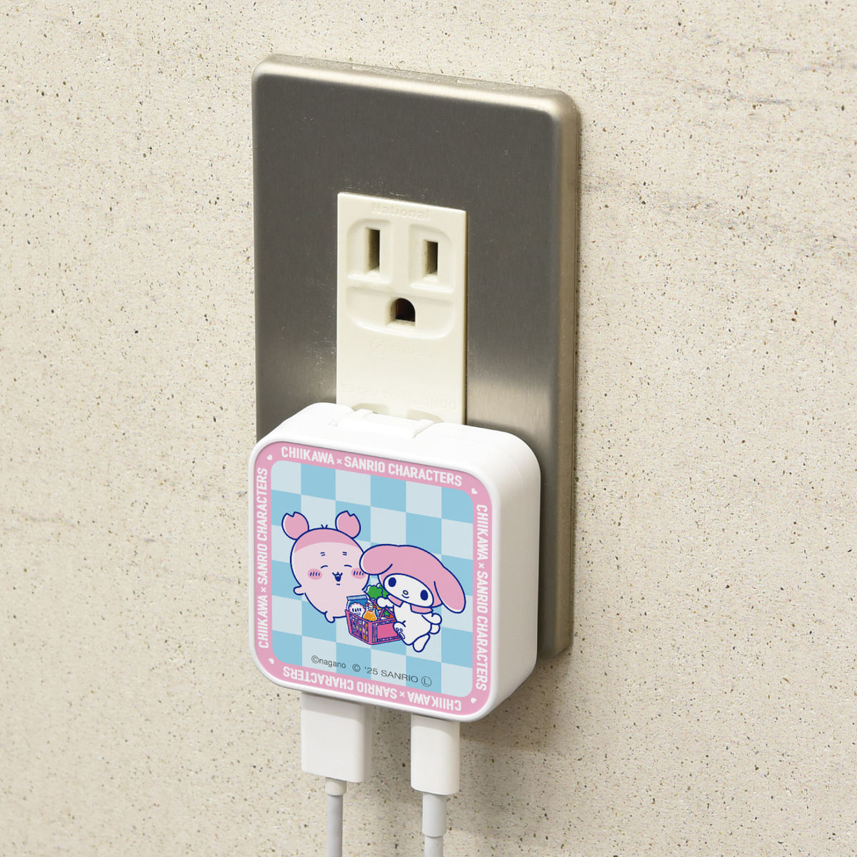 Chiikawa × Sanrio Characters USB/USB Type-C AC Adapter (Furuhonya & My Melody)