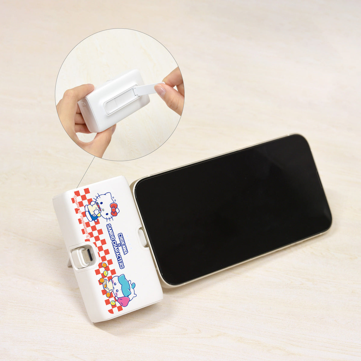 吉伊卡哇 × 三麗鷗角色 Lightning/Type-C接口鋰離子充電器4000mAh (小八貓 & 凱蒂貓)