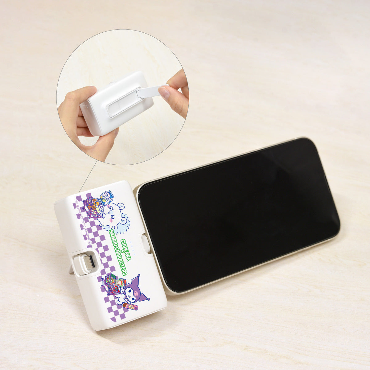 吉伊卡哇 × 三丽鸥角色 Lightning/Type-C接口锂离子充电器4000mAh (飞鼠 & 酷洛米)