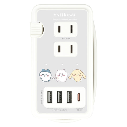 Chiikawa USB/USB Type-C Port AC Tap (Transformation)