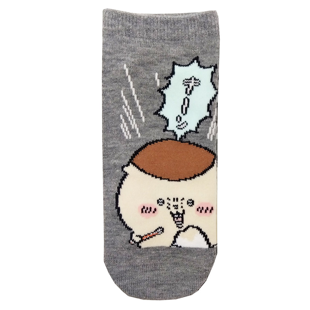 Chiikawa Sneakers Length Socks (Kurimanju Shaved Ice Gray) For Ladies