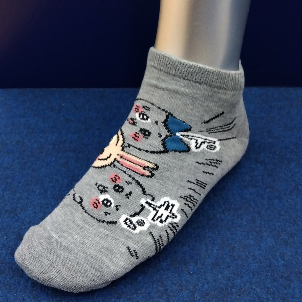 Chikawa Sneaker Length Socks (Peek Gray) For Men's