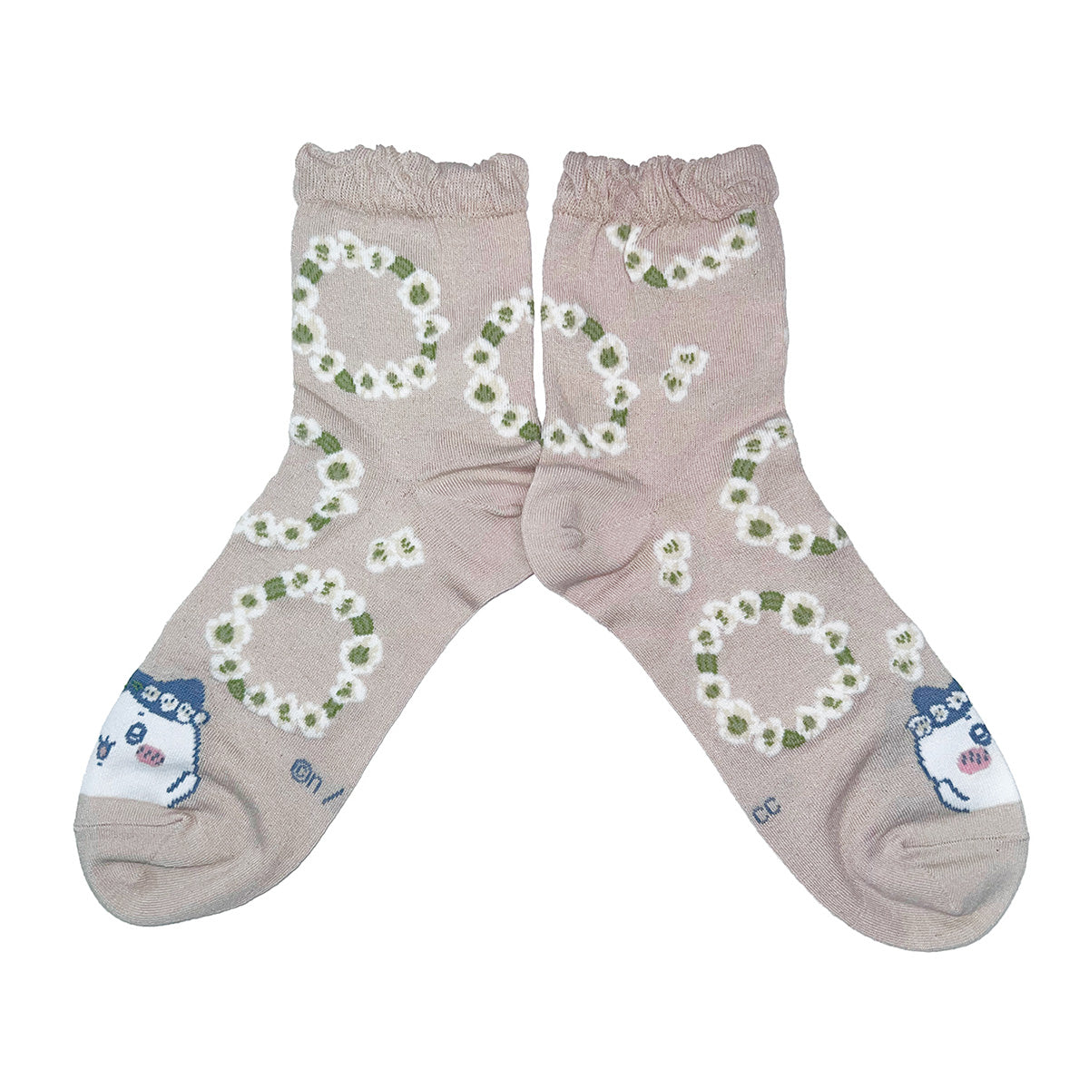 치이카와 부드러운 크루 양말 (하치와레 수련, 베이지) (여성용)