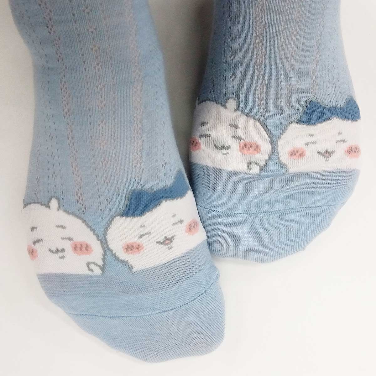 치이카와 칭찬 리본 달린 크루 양말 (색스) 여성용