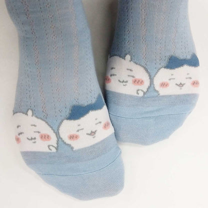 치이카와 칭찬 리본 달린 크루 양말 (색스) 여성용