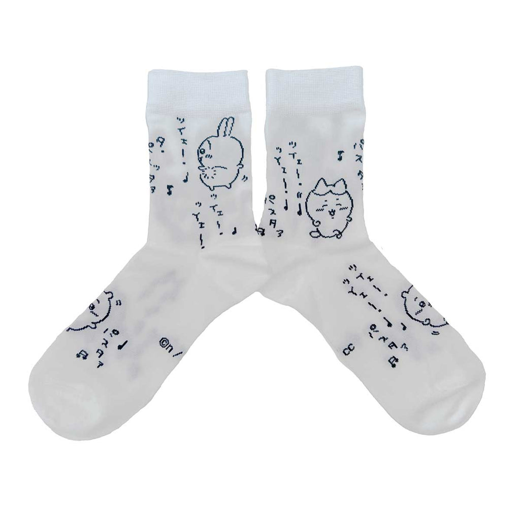 Chikawa thin crew socks (dance white) for ladies