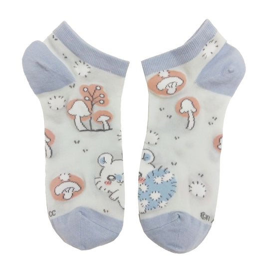 치이카와 얇은 스니커즈 길이 양말 (모몽가 채집 색스) 여성용