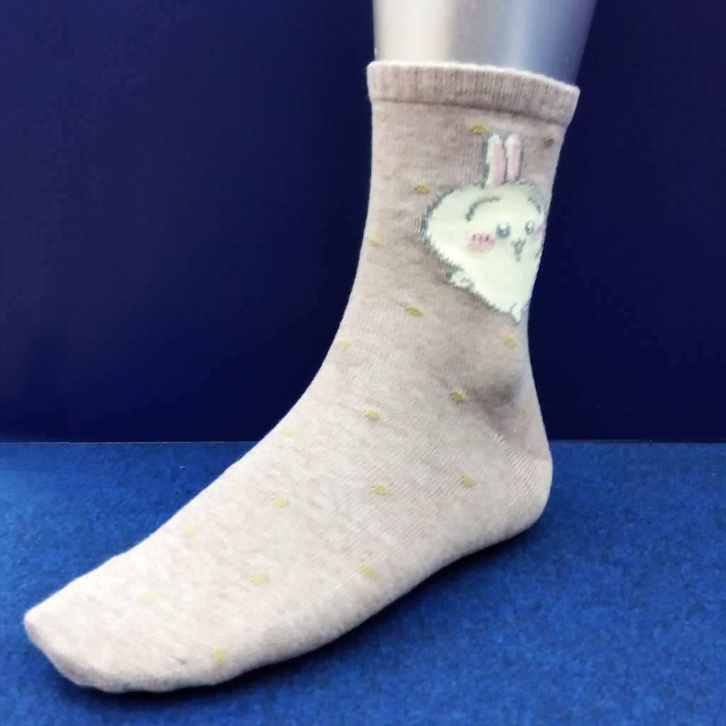 Chikawa Crew Socks (Rabbit Dot Beige) Men's