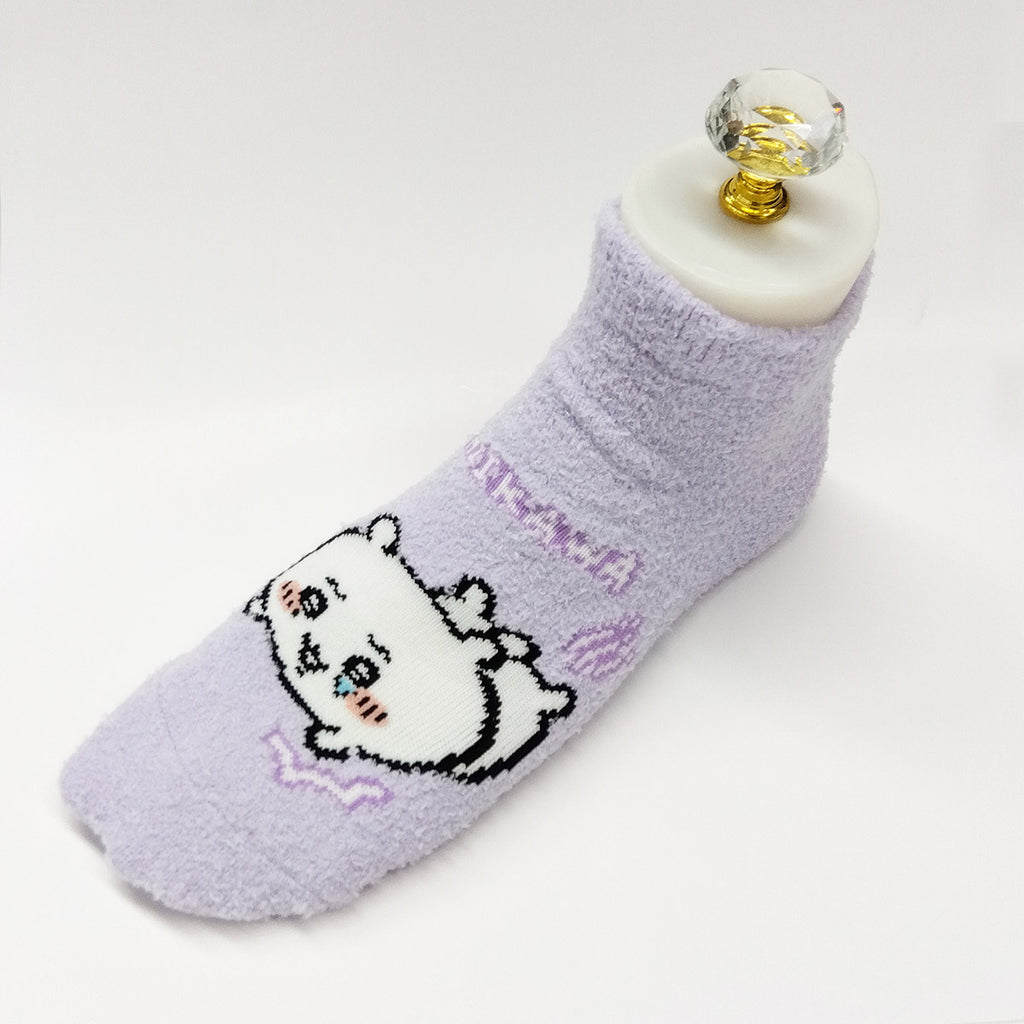 Chikawa Fuwamoko Sneakers Length Socks (Chiikawa Purple) For Ladies