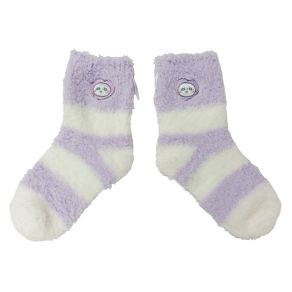 Chiikawa Fluffy Crew Socks (Momonga Pale Lilac)