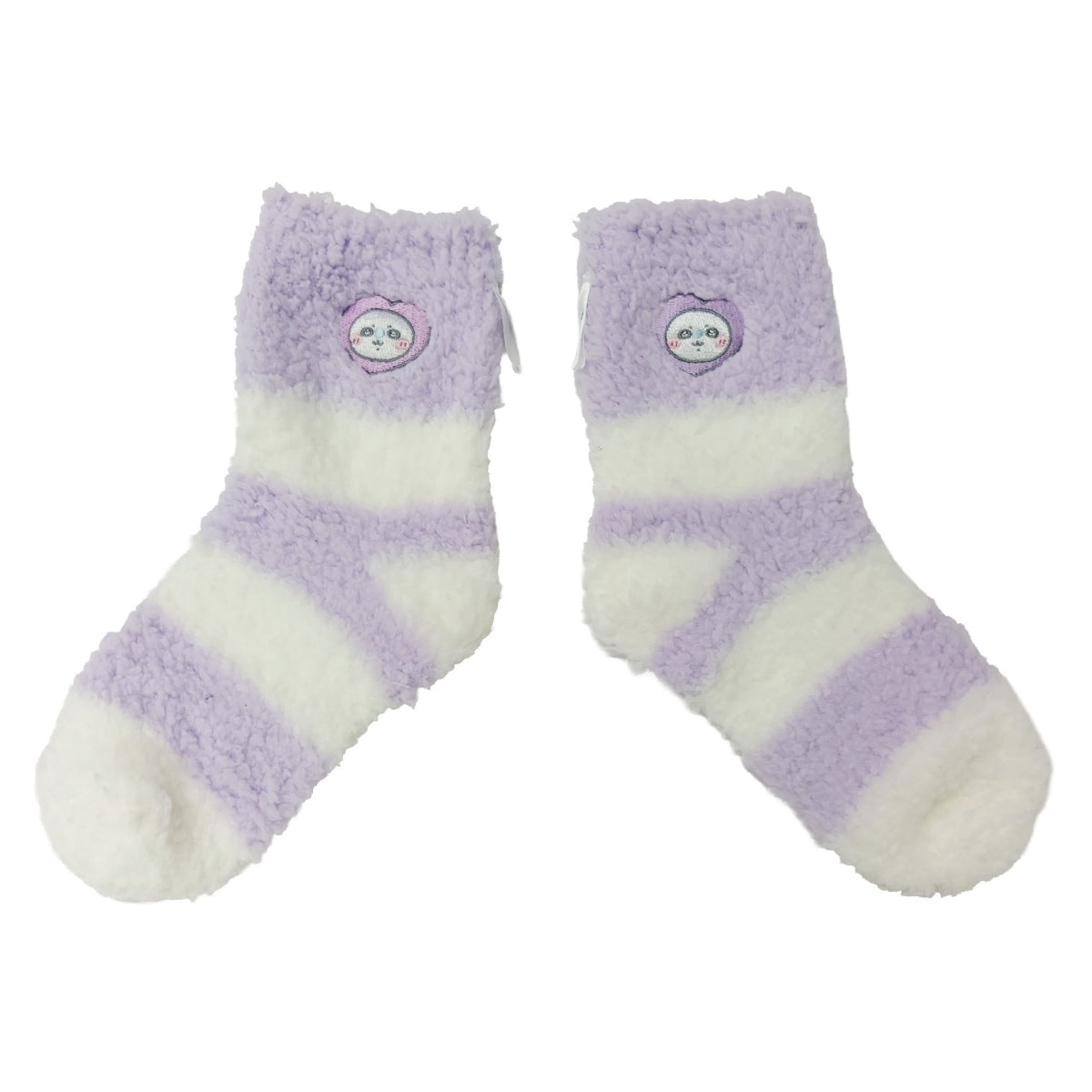 Chiikawa Fluffy Crew Socks (Momonga Pale Lilac)