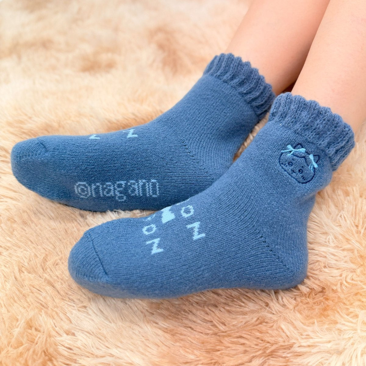 ちいかわ パイルクルーソックス（ハチワレ ネイビー） レディース用