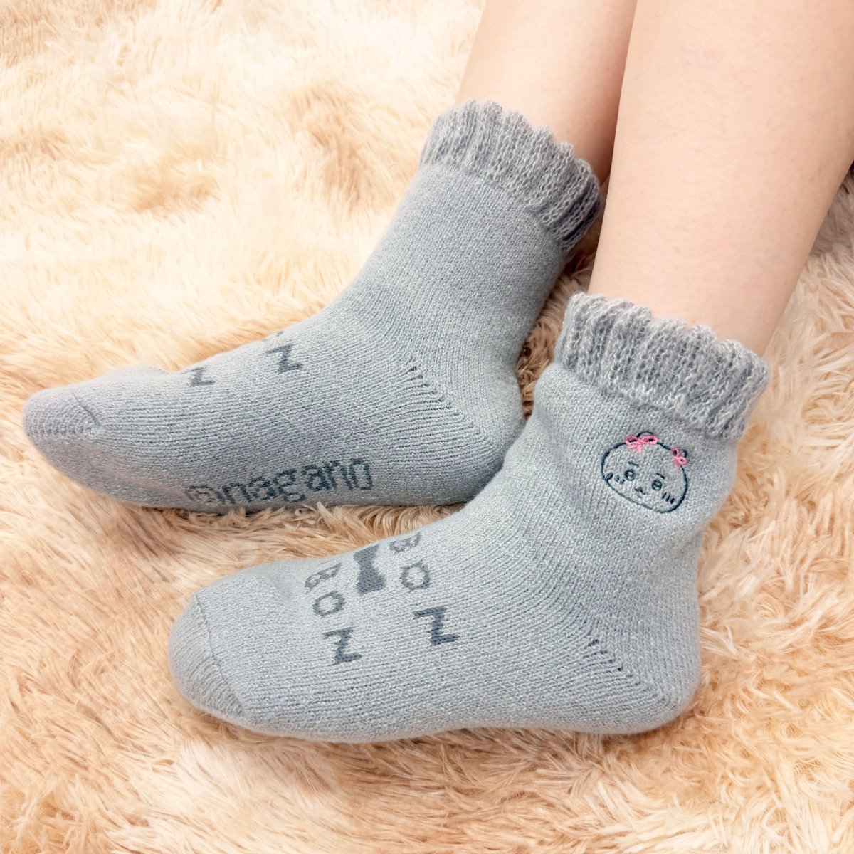ちいかわ パイルクルーソックス（ちいかわ グレー） レディース用
