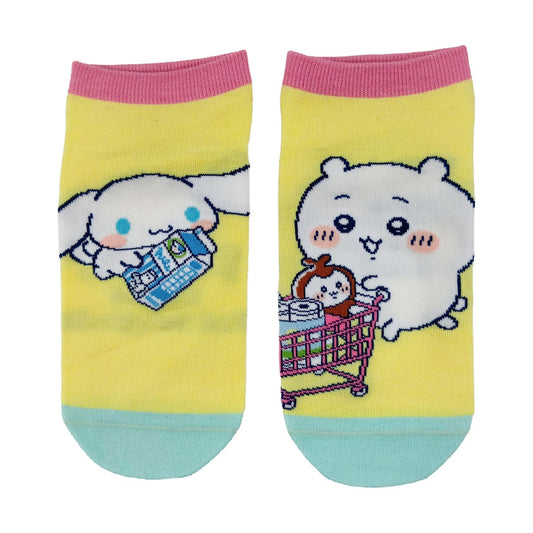 Chiikawa x Sanrio Characters Sneaker Socks (Chiikawa / Cinnamoroll) Women's